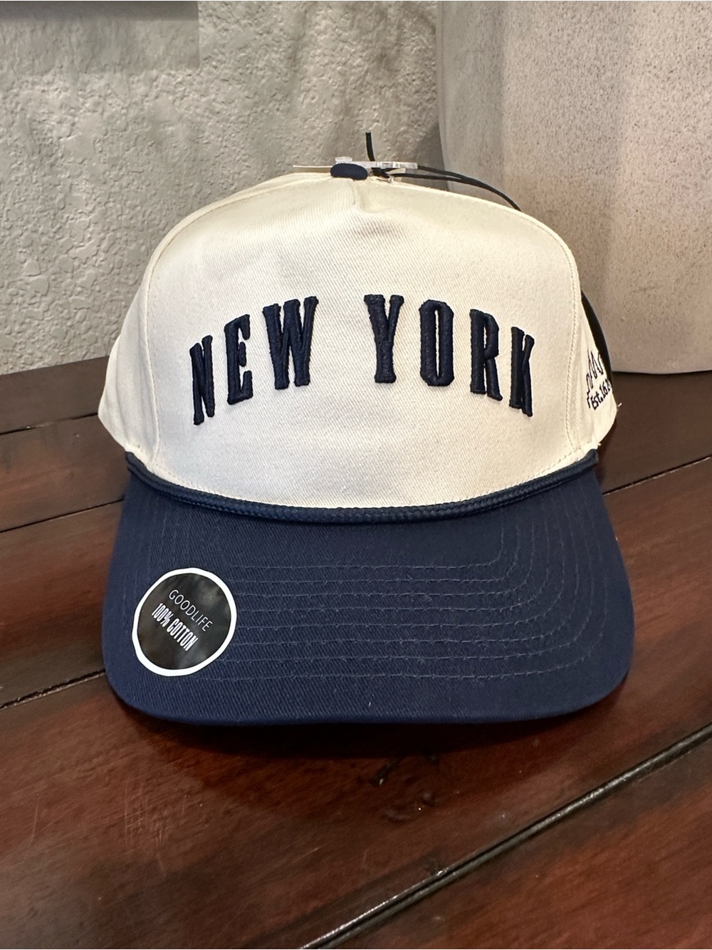 Goodlife NEW YORK Two-Tone Cap - Navy & Cream
